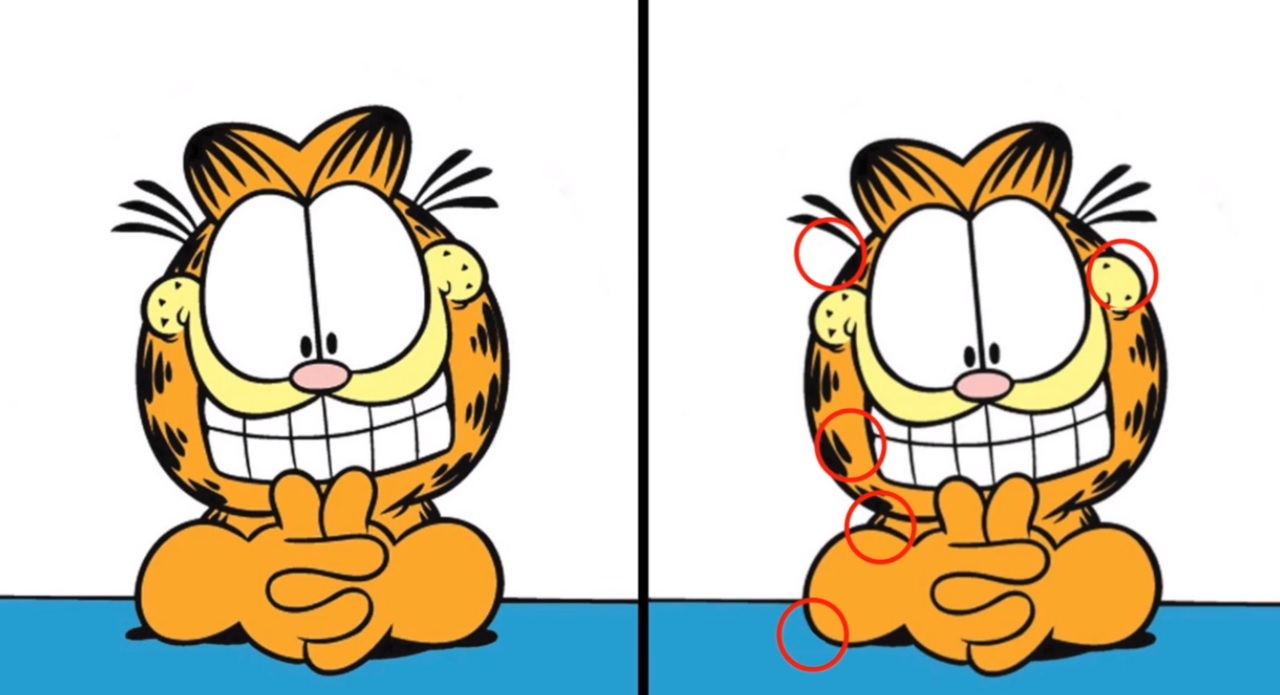 garfield spot the differences answers