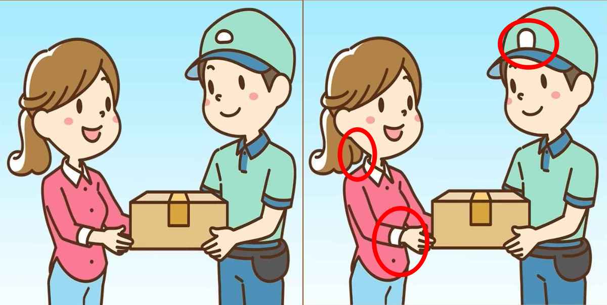 spot 3 differences girl and delivery boy solution